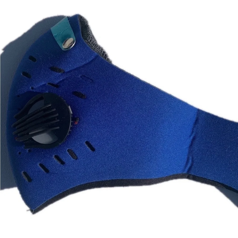 Face mask one size blue and black breathable reusable washable sports face mask